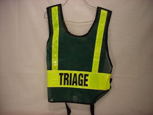 Safety traffic vest reflective fire dept fireman firefighter triage 102114 for sale