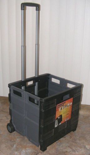 Folding Collapsible Rolling 2 Wheel Pull Cart Dolly Storage Cargo Crate~NICE