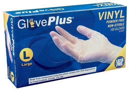 Ammex IVPF GlovePlus Vinyl Glove  Latex Free  Disposable  Powder Free  Medium (B