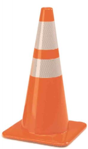 New. DOT. Set Of 4 Traffic Cones, 28&#034; H,Fluorescent Orange,White Collar,14&#034; Base