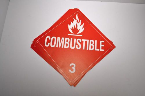 NEW Lot of 10 DOT truck placard combustible hazard sign