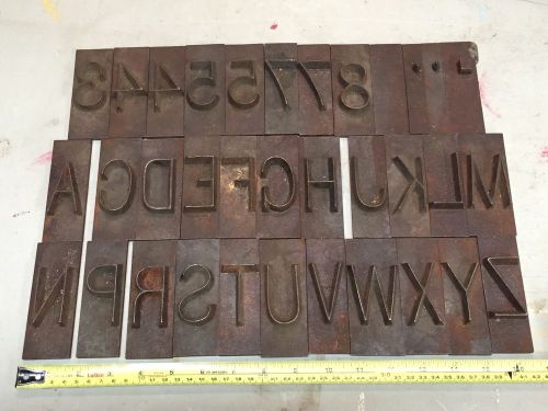 Vintage Large Metal Steel Cast Iron Letter Number Stamp Stamping Die Press