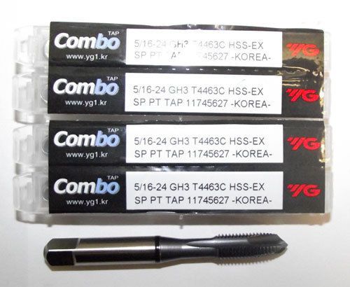 5pc 5/16-24 YG1 Combo Tap Spiral Point Taps for Multi-Purpose Coated