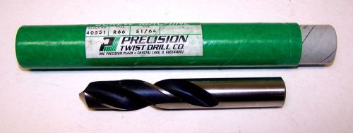 Precision twist drill ptd 40551 high speed steel screw machine bit 51/64&#034; inch for sale