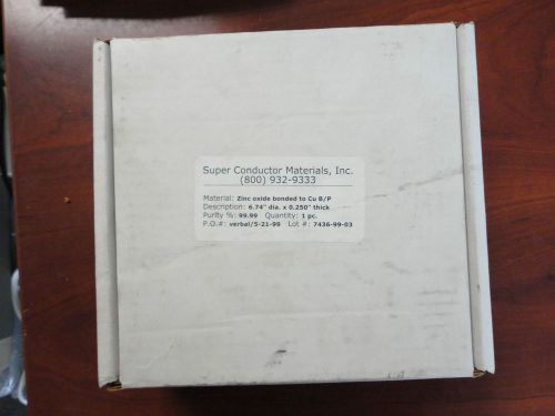 Super conductor materials, inc. zinc oxide sputtering target ,lab, semiconductor for sale