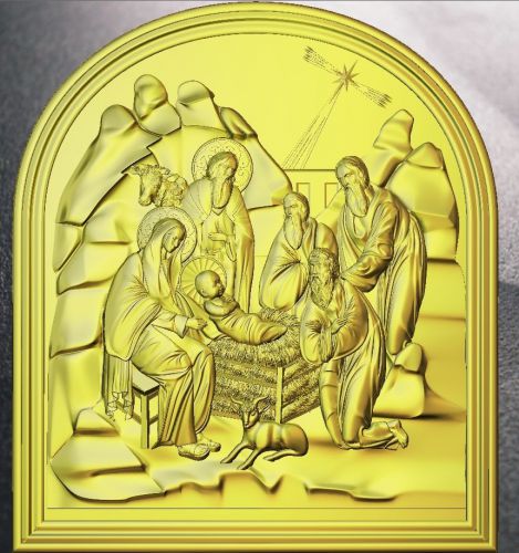 Christmas and the star of Bethlehem 3d STL - Model for CNC Machine