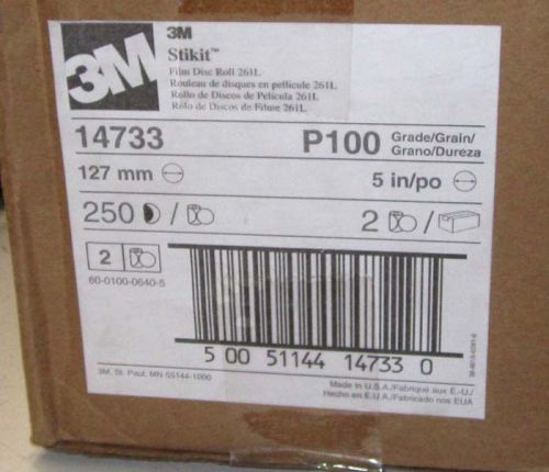 3M Stikit Film Disc Roll 261L, 5 in  P100, 250 discs per roll 2 rolls per case