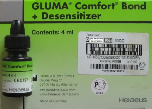 5 x heraeus kulzer gluma comfort bond + desensitizer (4 ml bottle) for sale