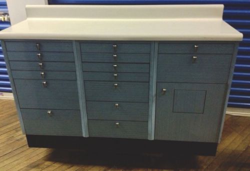 Large MID CENTURY Laminate Medical Cabinet, Tons Of Drawers, In Good Condition!