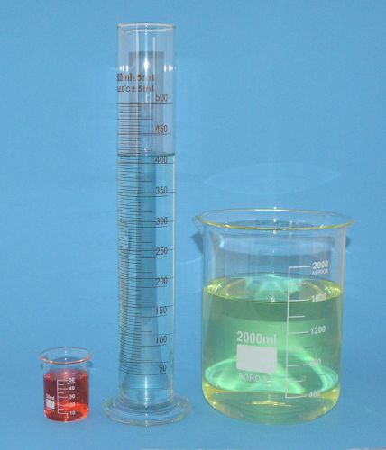 Beaker set 2000mL 50mL Cylinder 500mL Borosilicate Glass Griffin Lab beakers