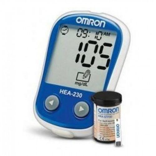 Brand new blood glucose monitor omron hea - 230 with 10 strips free @ martwaves for sale