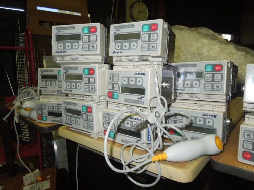 Lot of 31 baxter infusion pumps, i pump model 2l3107d + 26 bolus cables for sale