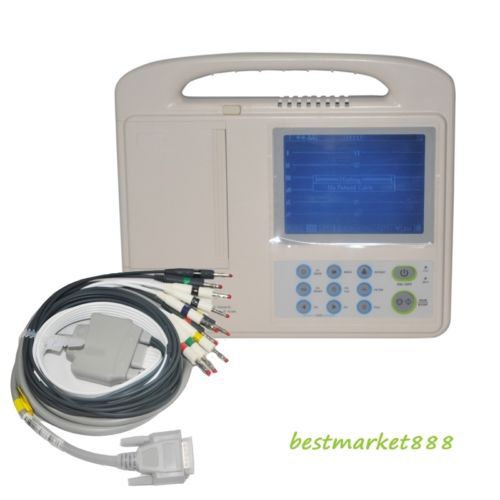 Portable digital 6-channel 12-lead electrocardiograph ecg /ekg machine 40 case for sale