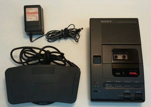 Amazing Vintage Sony Microcassette Transcriber M-2000 - Foot Pedal &amp; AC Adapter