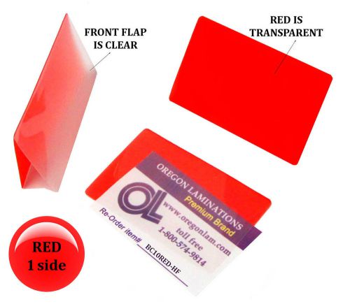 Red/clear business card laminating pouches 2-1/4 x 3-3/4 qty 50 by lam-it-all for sale