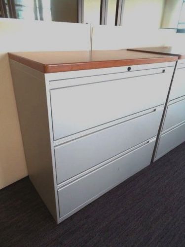 FILE CABINET LATERAL 3 DRAWER WITH WOOD LAMINATE TOP