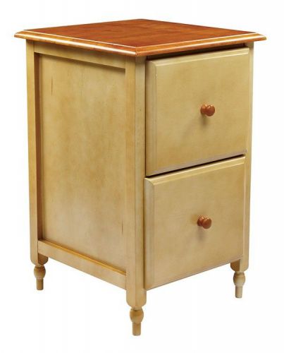 Country Cottage 2 Drawer File Cabinet in Antique White &amp; Cherry