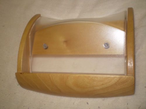 Eldon Memo/Note/Business Card Holder Oak Wood Plastic Cover Great Condition!