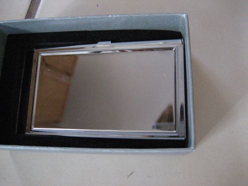 Business Card Case Holder Silver Aluminum Alloy Metal   NIB