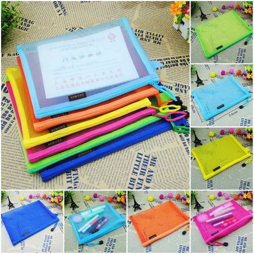 1Pcs Portable Stationery Bag Book Bag Zipper Lock Bags Files Holder For A5 Paper