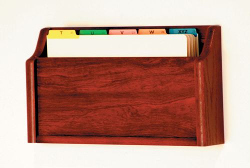 Wooden Mallet Single Pocket Square Bottom Legal Size File Holder Mahogany