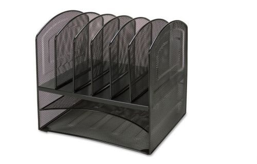 Steel Mesh Desk Organizer Horizontal Vertical Storage Office Home Compartments
