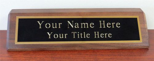Personalized engraved 8 in. solid walnut desk name wedge free engraving for sale