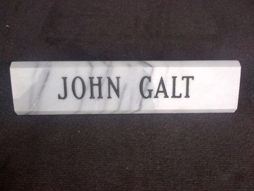 John Galt Marble Desk Name Block (Atlas Shrugged)