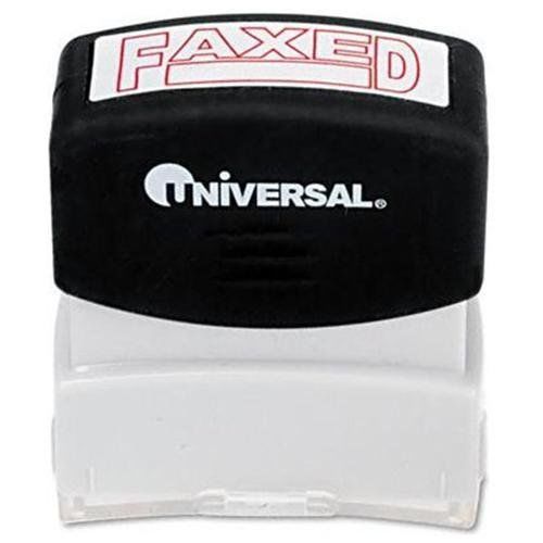 Universal Office Products 10054 Message Stamp, Faxed, Pre-inked/re-inkable, Red