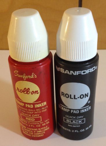 Sanford Roll On Stamp Pad Inker Red/black  ; New ; 58702; 2Fl Oz