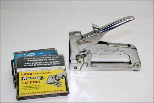 ARROW T-50 STAPLER w Staples industrial lot office insulation GREAT CONDITION