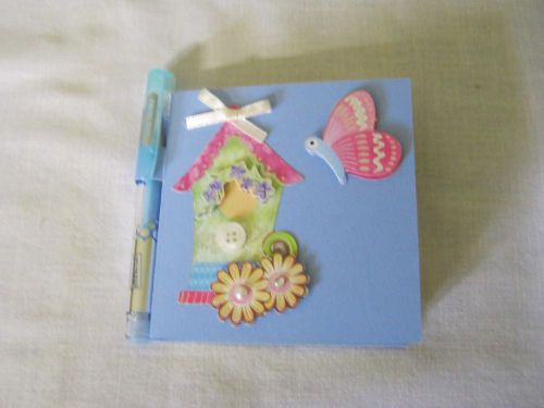 COVERED 3X3 POST-IT NOTE STICKY PAD DECORATIVE-STOCKING STUFFER HANDMADE FLOWER