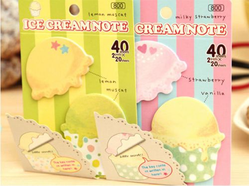 Kawaii Sweet Ice Cream Style Sticky Post-it Memo Notepad Bookmark Sticker
