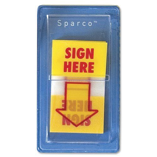 Sparco Printed Flag - Self-adhesive, Removable - 1&#034; X 1.75&#034; - Sign (spr19257)