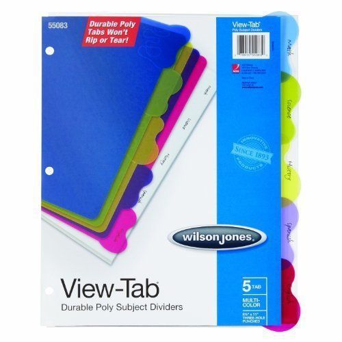 Wilson Jones View-tab Poly Divider Without Pockets - 5 / Set - Color  (wlj55083)