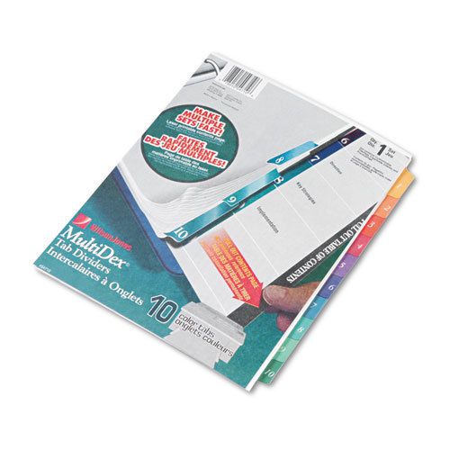 Multi-Dex Quick Reference Index, Assorted Color 10-Tab, Letter, 10/Set