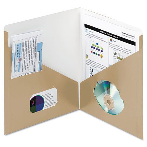 Contemporary Classics Two-Pocket Folder, 11 x 8-1/2, Latte, 25/Box