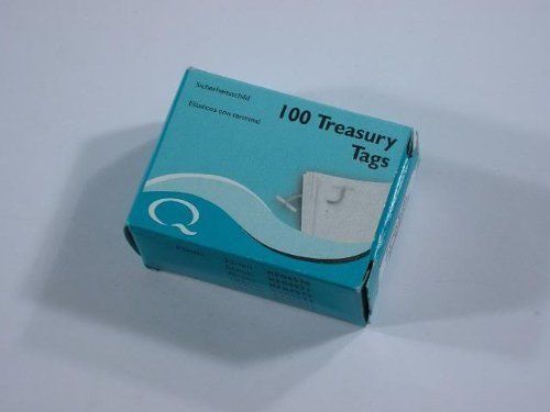 Pack Of 100 Premium Quality 102mm Treasury Tags - Paper Hole Punch Filing Clips