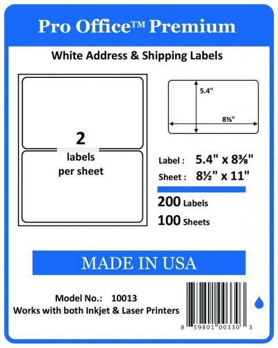PO13 200 Pro Office Self-Adhesive Premium shipping Label Round Corner USPS UPS