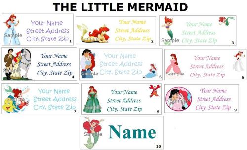 *CUTE * Little Mermaid / Ariel Return Address Labels, Party &amp; Name Stickers