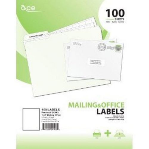 ACE Brand Laser Full Sheet Self Labels 8.5 X 11&#034; 100 PK