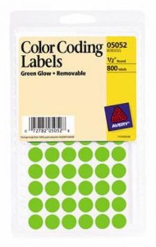 Avery Labels Color Coding Round Removable 1/2&#039;&#039; Neon Green (8083)