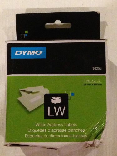 Genuine Dymo 30252 White 700 Address Labels - 2 Rolls 1 1/8&#034; x 3 1/2&#034; LabelMaker