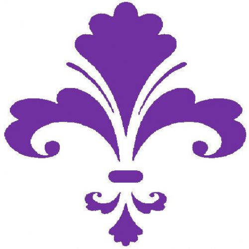 30 Custom Purple Fleur De Lis Personalized Address Labels