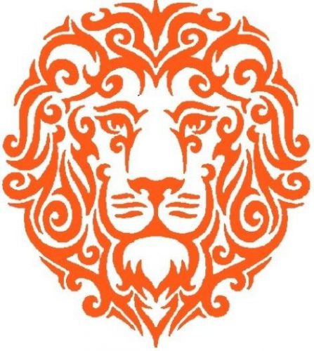30 Custom Orange Tribal Lion Personalized Address Labels