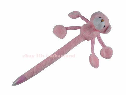 Hand made Pink Plush animal Dog doll ballpoint Pen Party Favour/ Birthday Gift