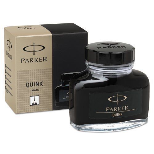 Parker Super Quink Permanent Ink Refill, 2-ounce Bottle, Black, (S0037460)