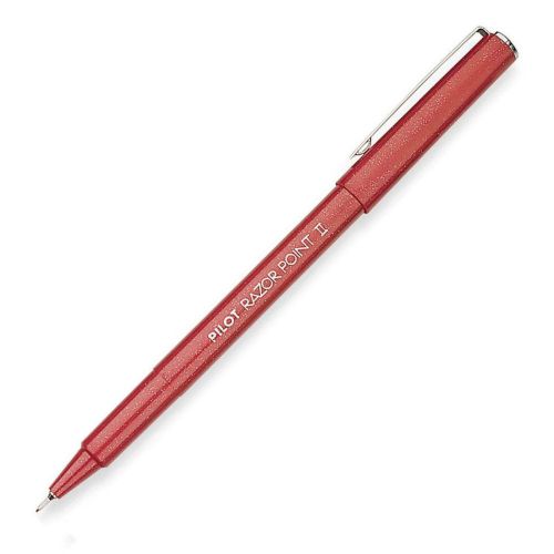 Pilot Razor Point II Marker Pen, Super Fine 0.2mm, Red (Pilot 11011) - 1 Each