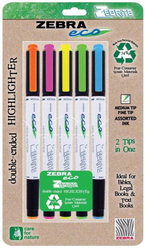 Eco Zebrite Double Ended Highlighters Chisel/fine Point Be Oe 75005