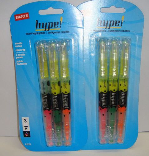 Two (2) Staples Hype Double Ended Chisel Tip- (3packs each)